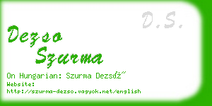dezso szurma business card